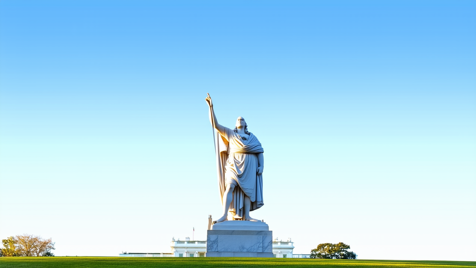 Trump unveils new Christopher Columbus statue at White House on Columbus Day