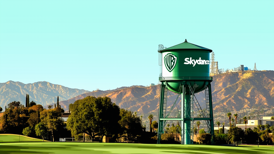 Warner Bros. water tower gets Skydance makeover after $81 billion takeover
