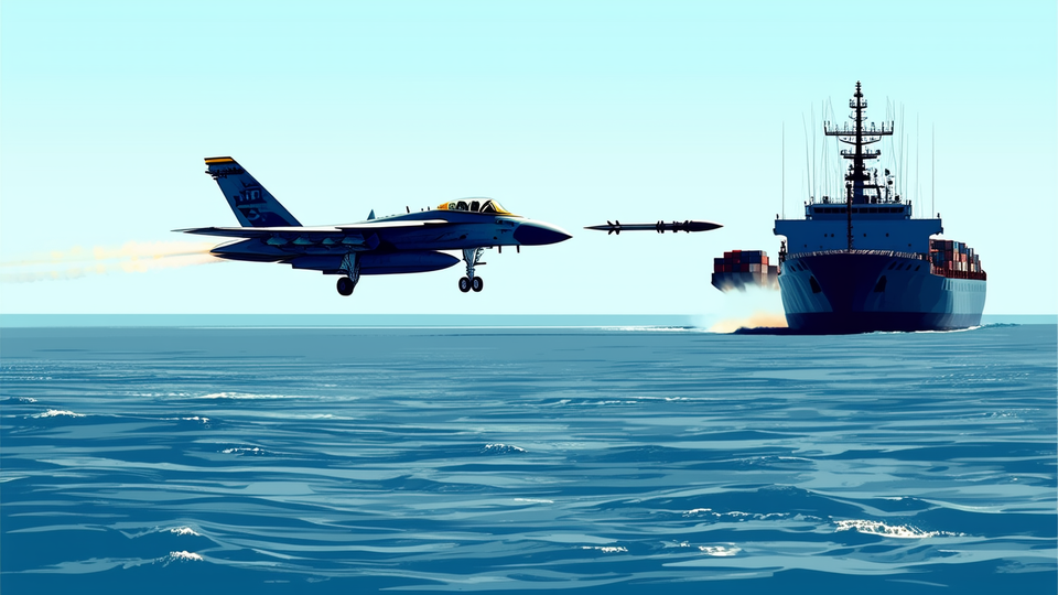 U.S. jet disables cargo ship attempting to breach Gulf of Oman blockade