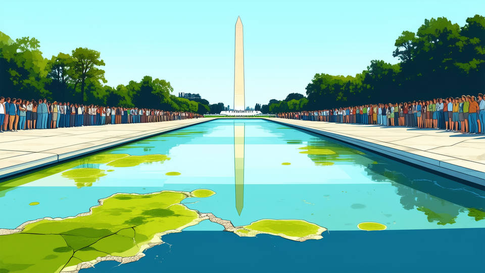 Visitors Split Over Reflecting Pool's Condition Amid Trump Repair Controversy