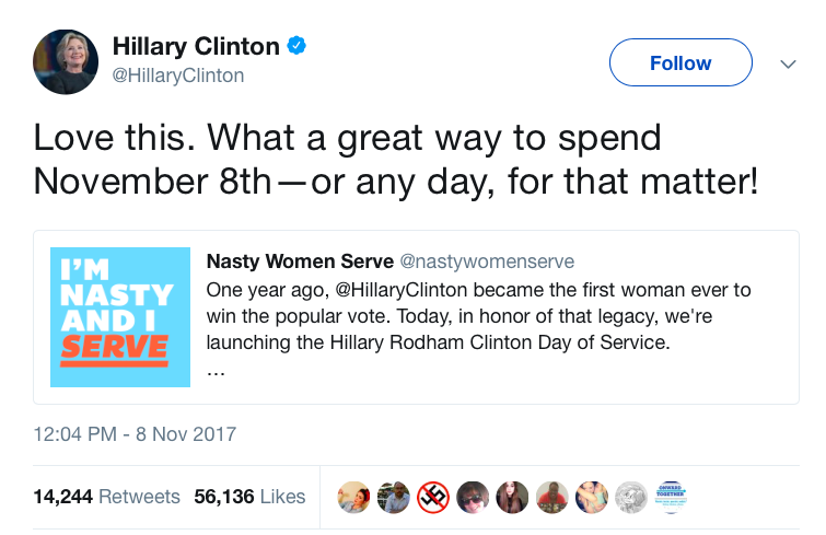 Hillary Still Gloating About Winning Popular Vote a Year Later